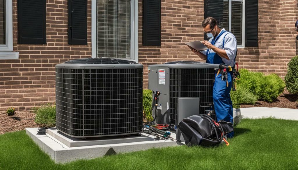 HVAC technician at work