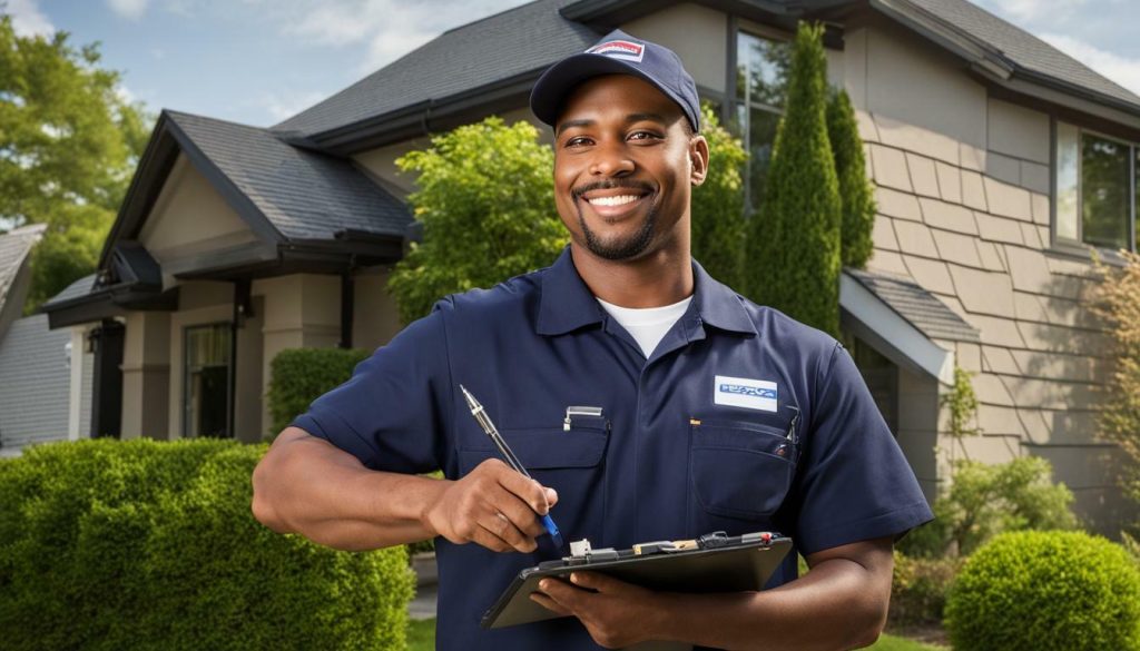 HVAC technician on a sales call