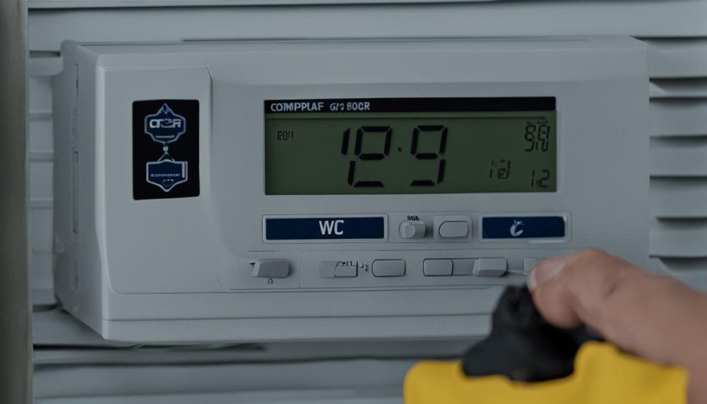 HVAC technician servicing an air conditioning unit