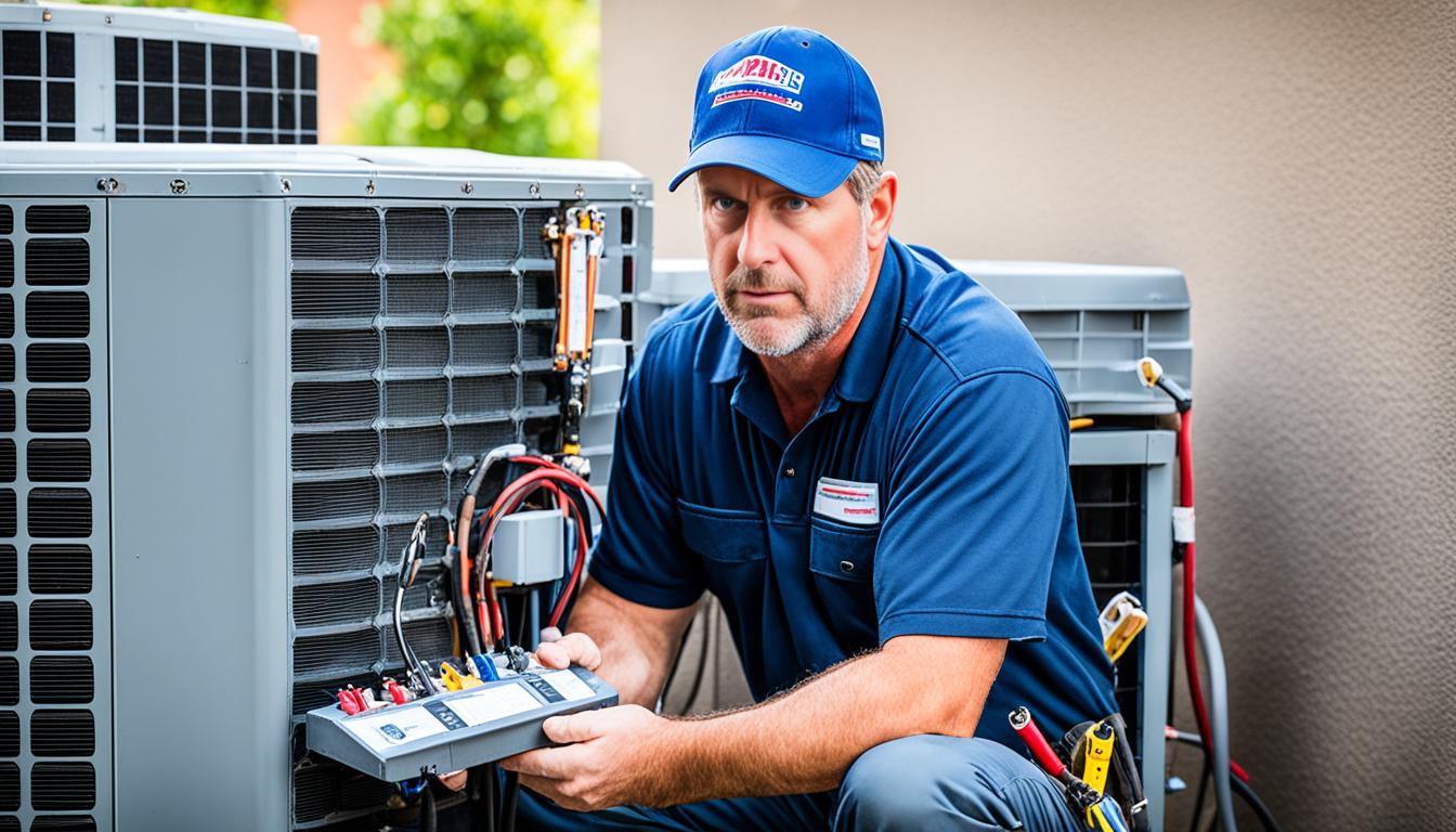 How do contractors decide between repairing a leak versus replacing the entire AC unit?