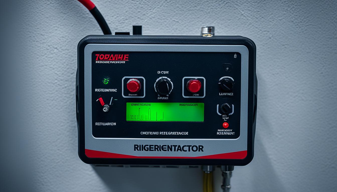 What safety precautions should be taken when using refrigerant leak detectors in confined spaces?