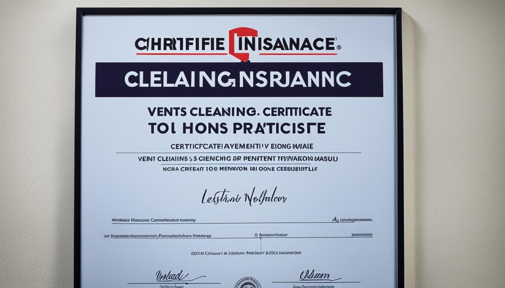 What certifications enhance credibility in vent cleaning?