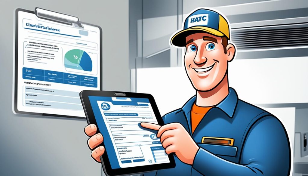 Digital invoicing workflow for HVAC businesses