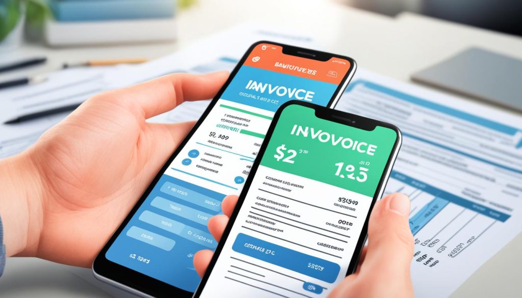 HVAC digital invoices on mobile device