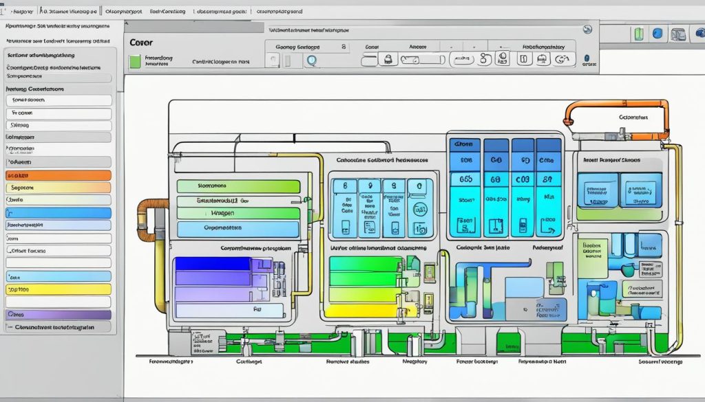 HVAC system design software interface