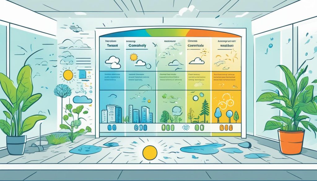 Psychrometric chart for indoor air quality analysis