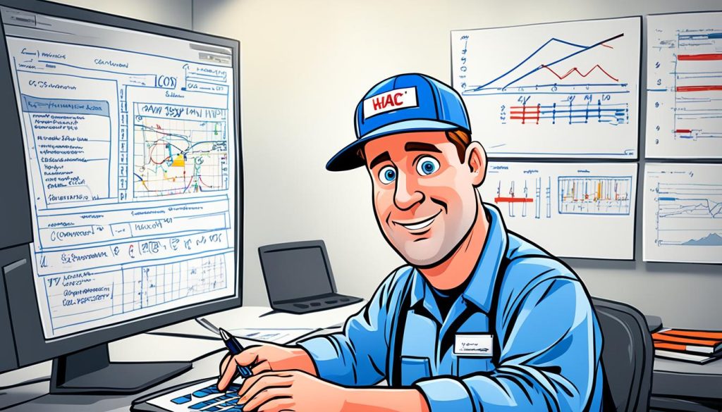 HVAC technician performing load calculations