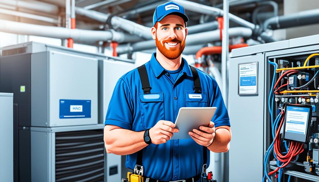 HVAC technician training with mobile CRM