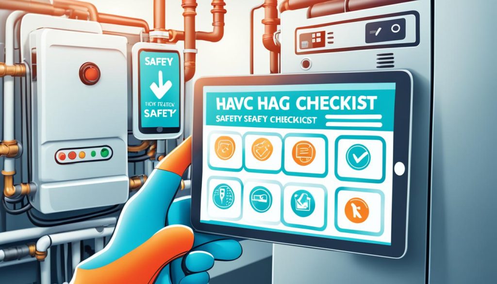 Digital checklists for HVAC safety