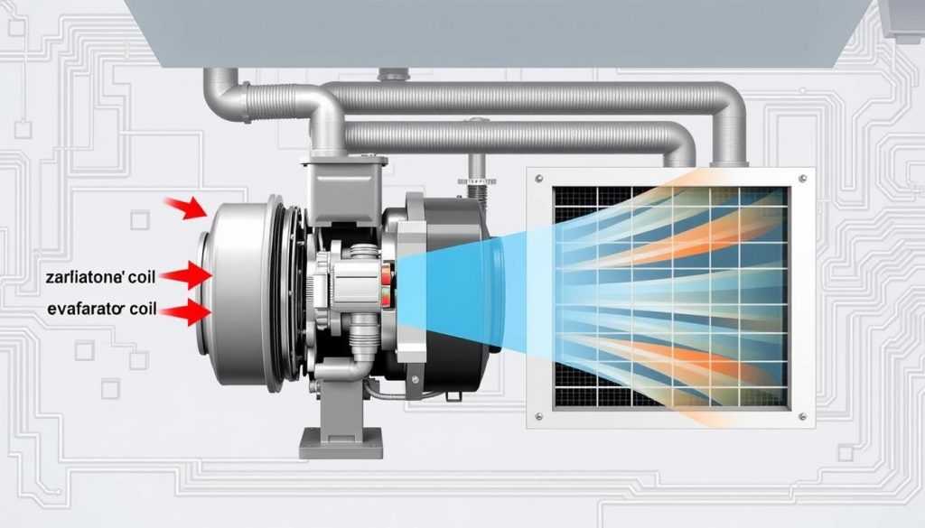 HVAC components Delineating compressor function and evaporator coil