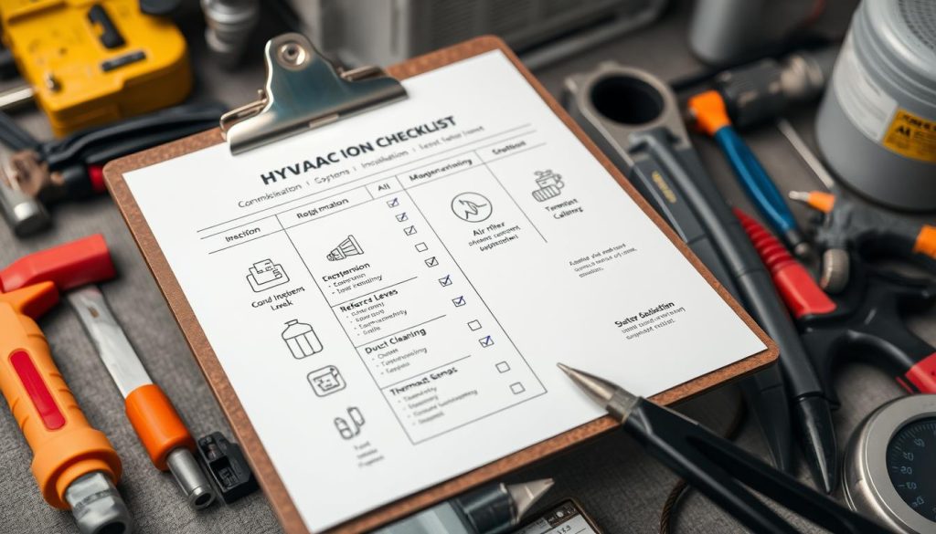 HVAC system commissioning and maintenance checklist