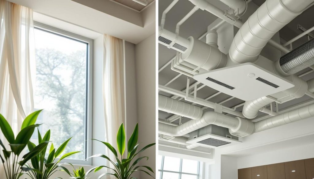 Natural ventilation methods, mechanical ventilation systems, and exhaust fan usage